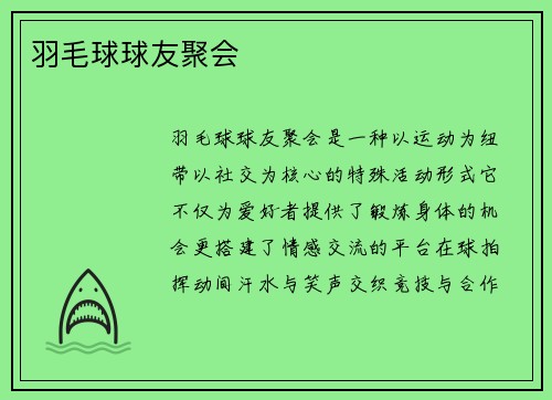 羽毛球球友聚会